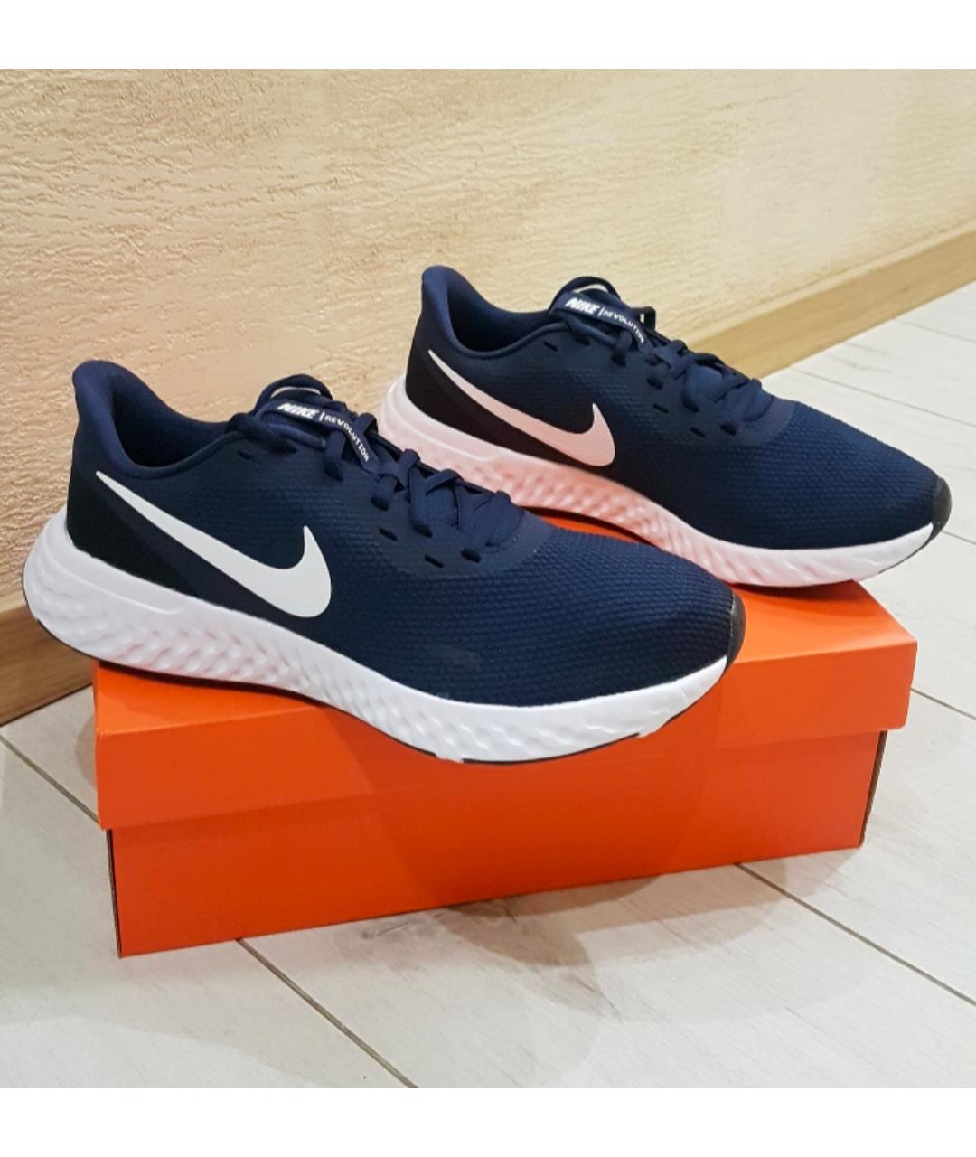 NIKE Синие текстильные низкие кроссовки / кеды, фото 2