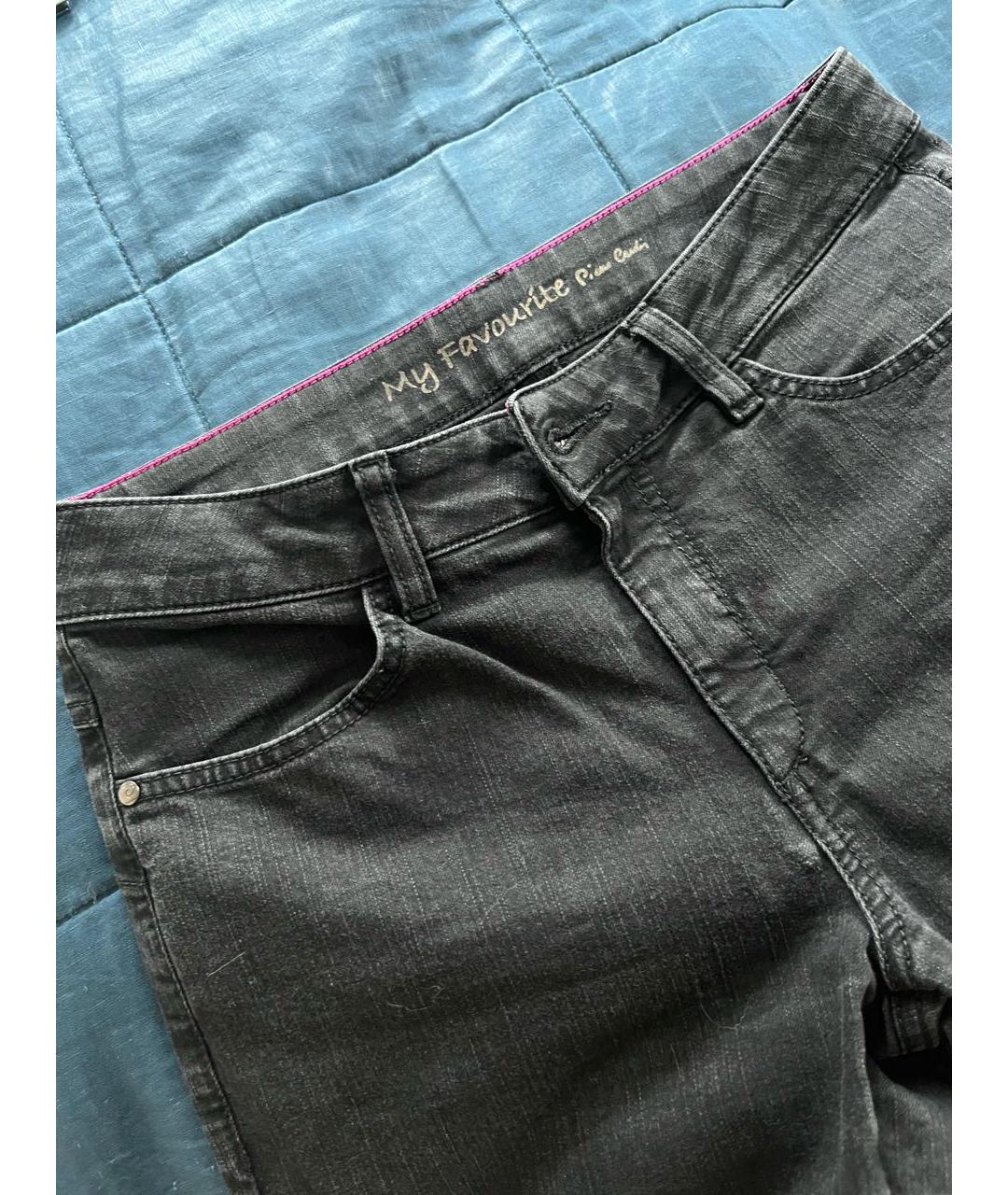 PIERRE CARDIN Черные хлопко-эластановые прямые джинсы, фото 5