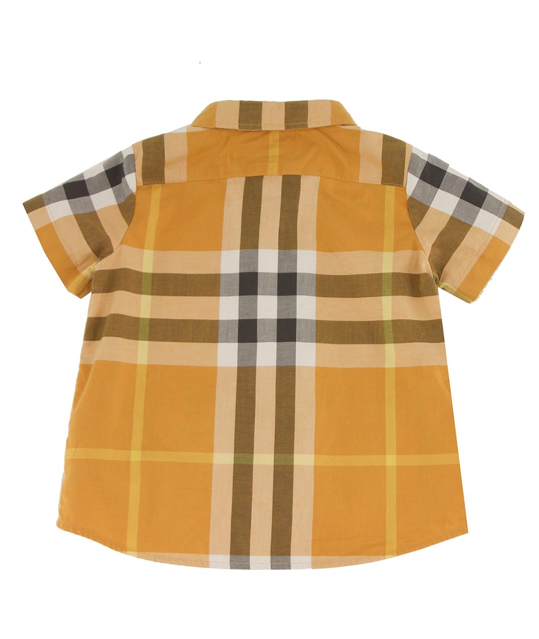 BURBERRY Оранжевая хлопковая блузка для девочек, фото 2