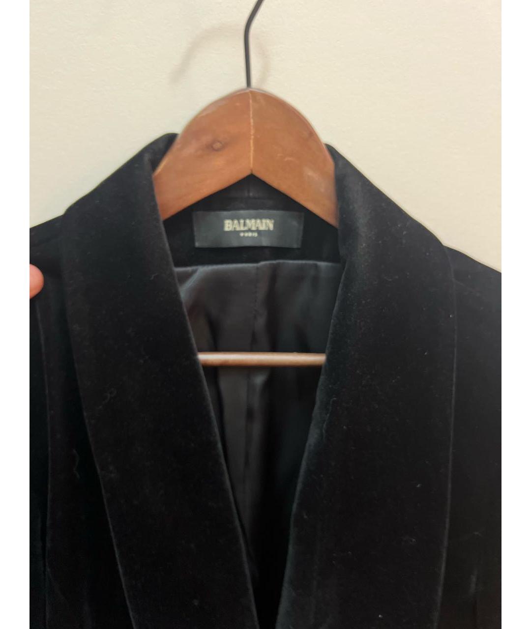BALMAIN Черный велюровый жакет/пиджак, фото 3