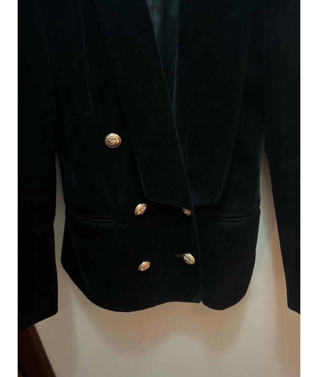 BALMAIN Черный велюровый жакет/пиджак, фото 4