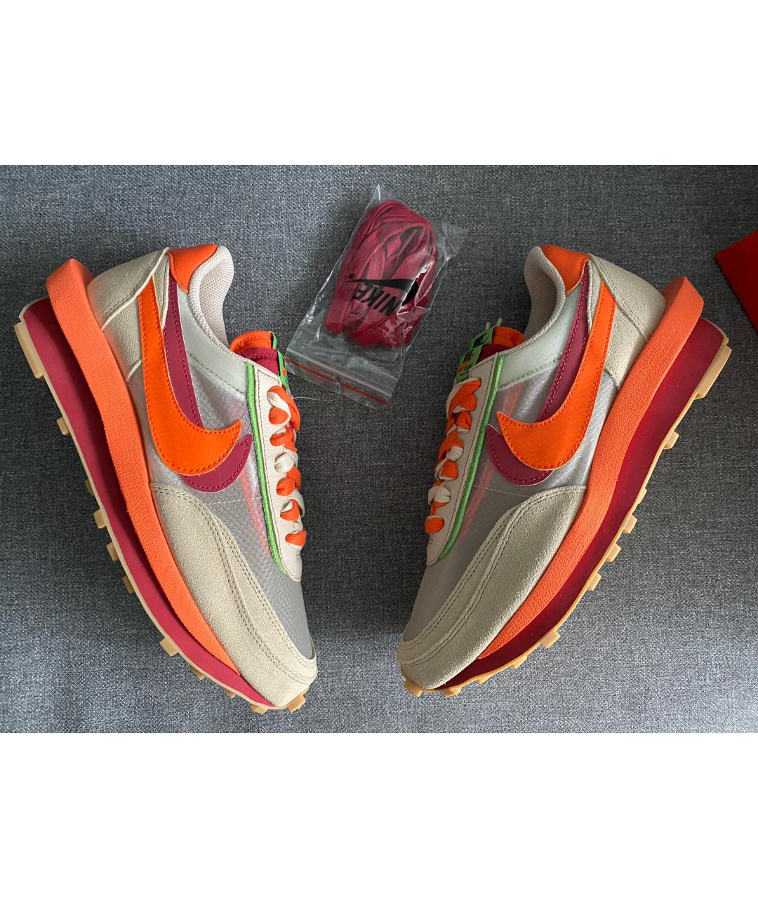 NIKE Оранжевое текстильные низкие кроссовки / кеды, фото 2