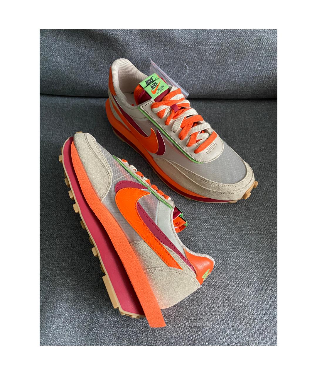 NIKE Оранжевое текстильные низкие кроссовки / кеды, фото 5