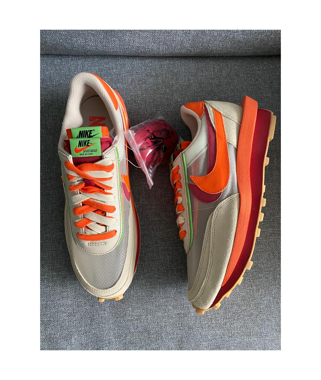 NIKE Оранжевое текстильные низкие кроссовки / кеды, фото 3