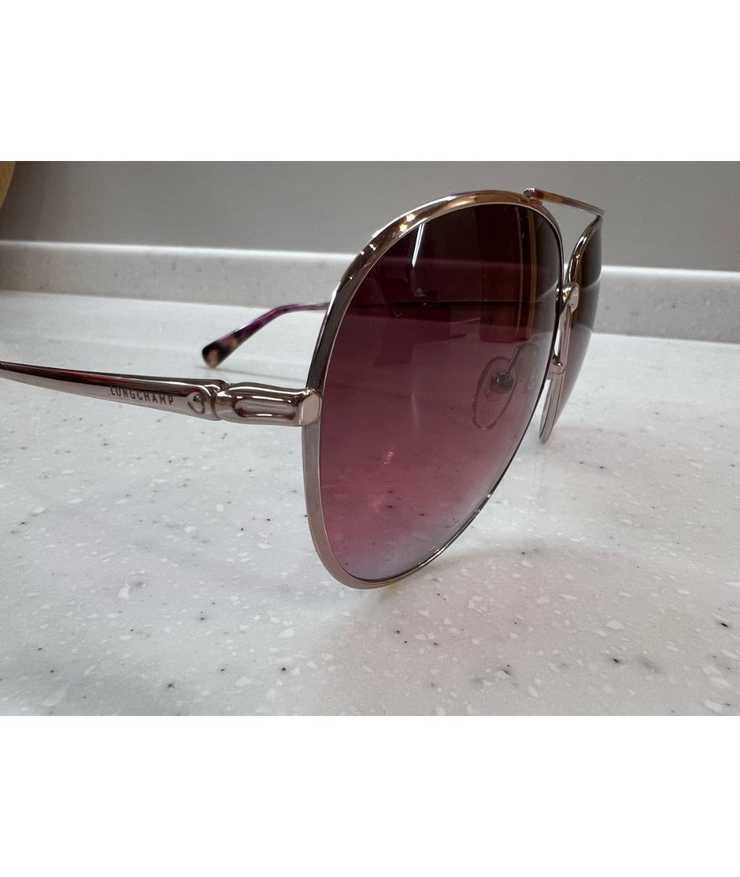 LONGCHAMP Розовые металлические солнцезащитные очки, фото 3