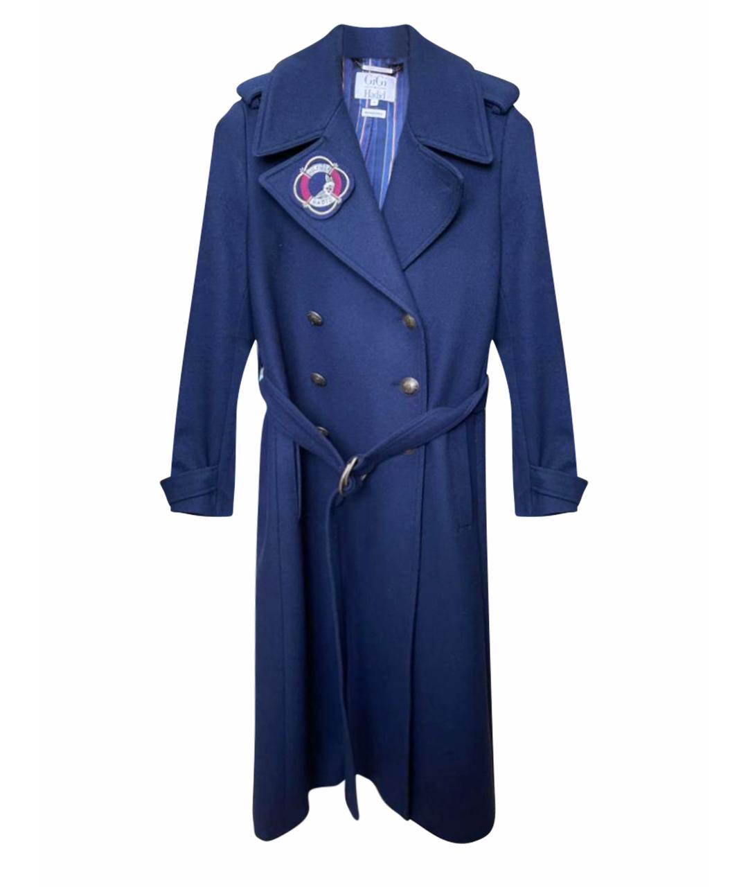 TOMMY HILFIGER Темно-синее шерстяное пальто, фото 1