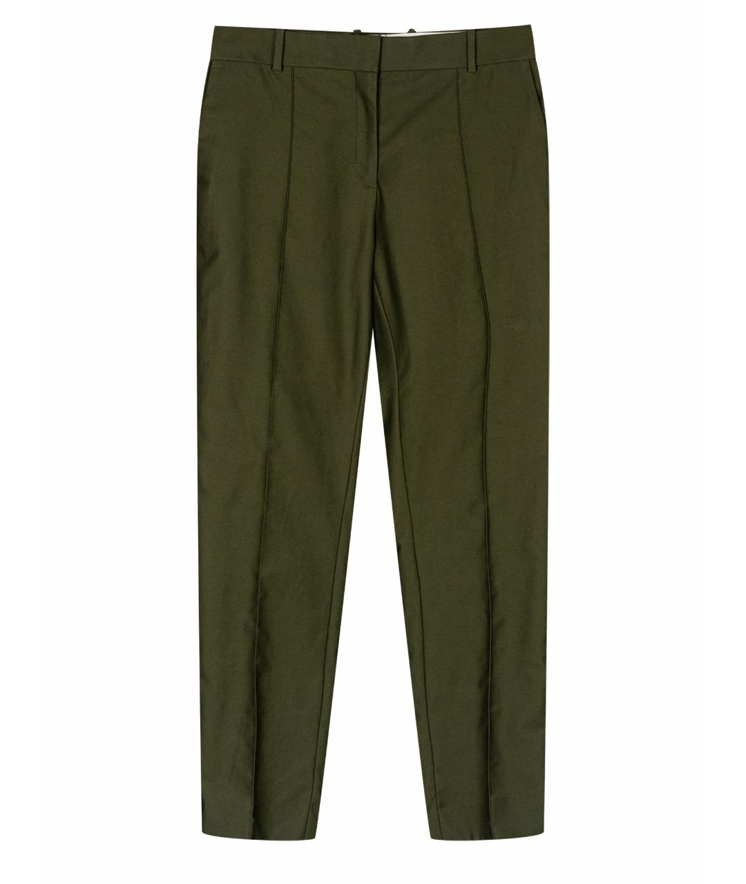 CELINE Зеленые хлопковые прямые брюки, фото 1