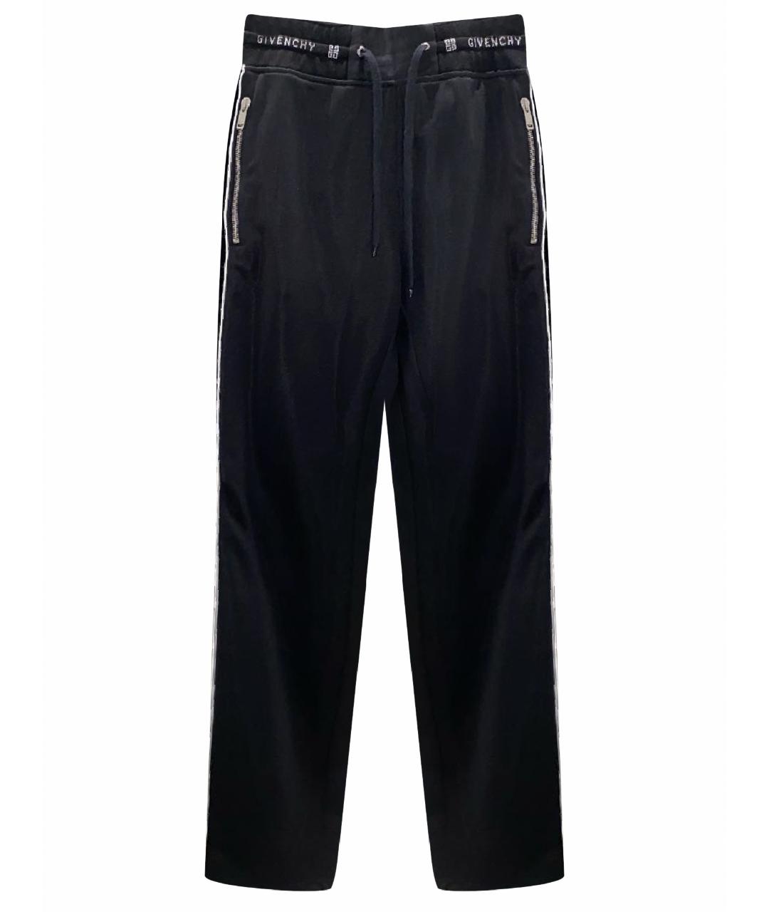 GIVENCHY Черные полиэстеровые прямые брюки, фото 1