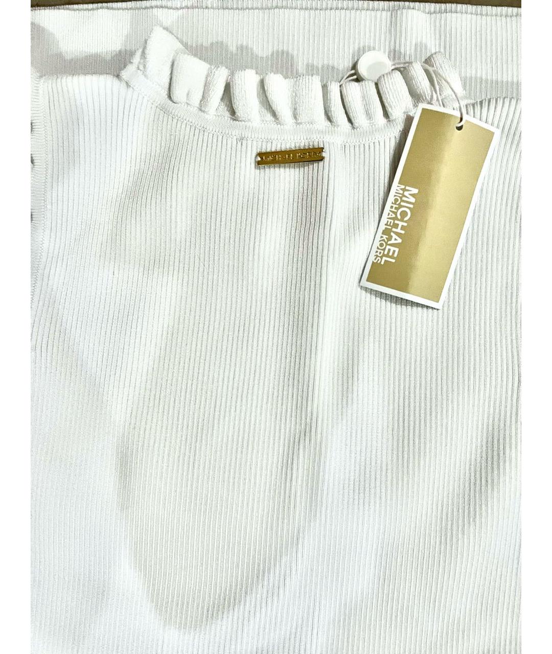 MICHAEL KORS Белое хлопко-эластановое платье, фото 2