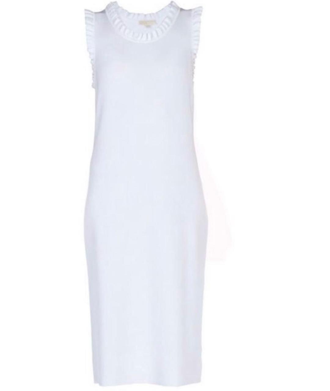 MICHAEL KORS Белое хлопко-эластановое платье, фото 5