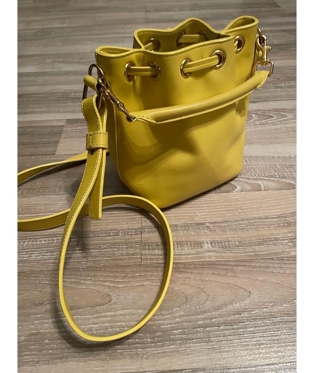 SAINT LAURENT Желтая кожаная сумка тоут, фото 3
