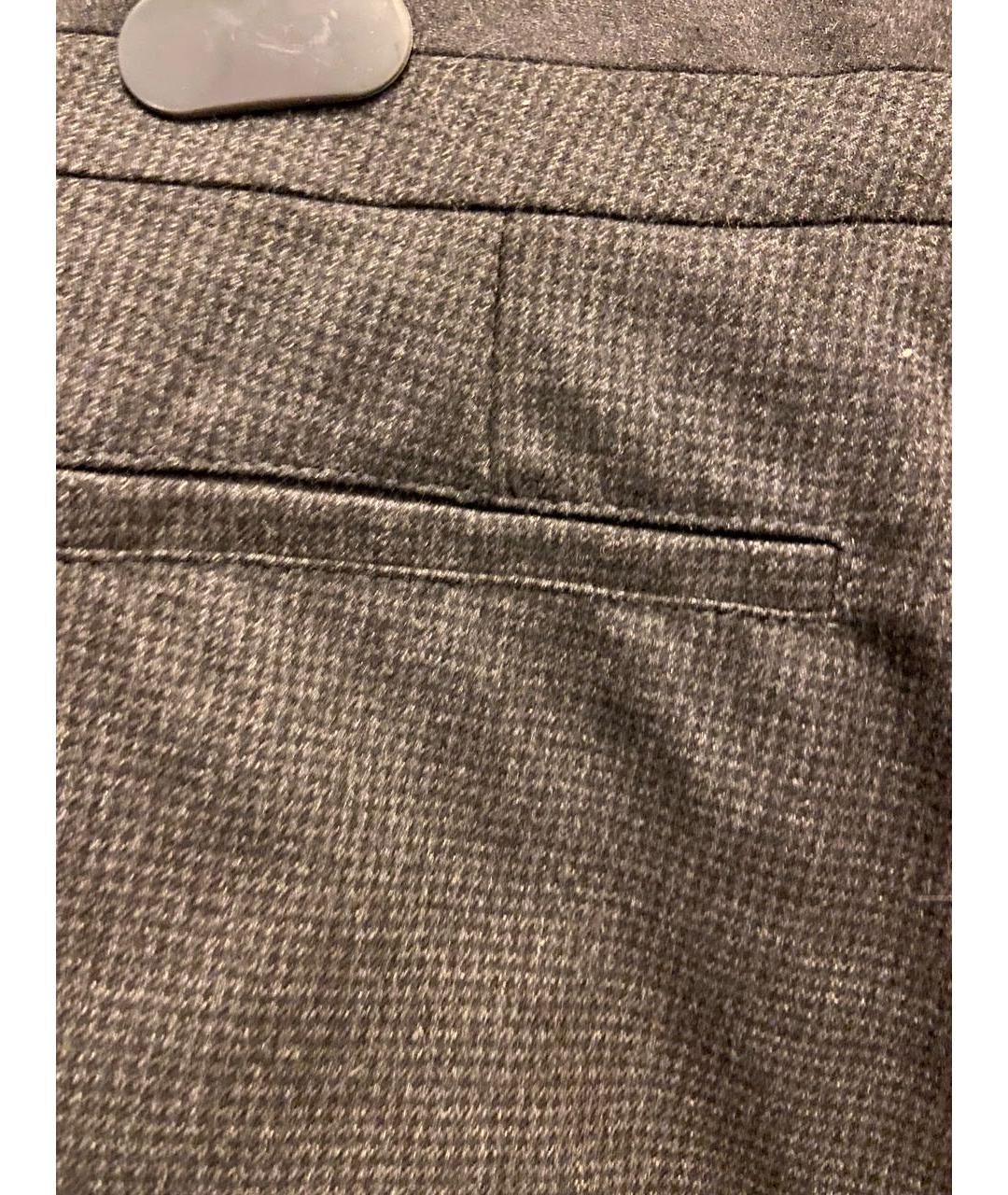 ETRO Серые шерстяные прямые брюки, фото 4