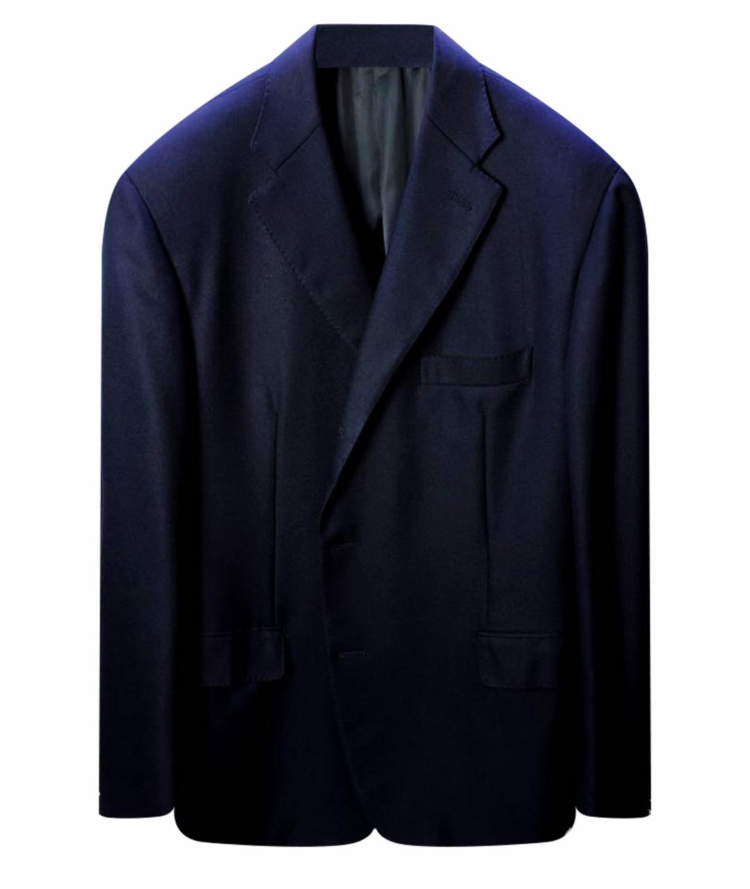 LORO PIANA Темно-синий шерстяной пиджак, фото 1