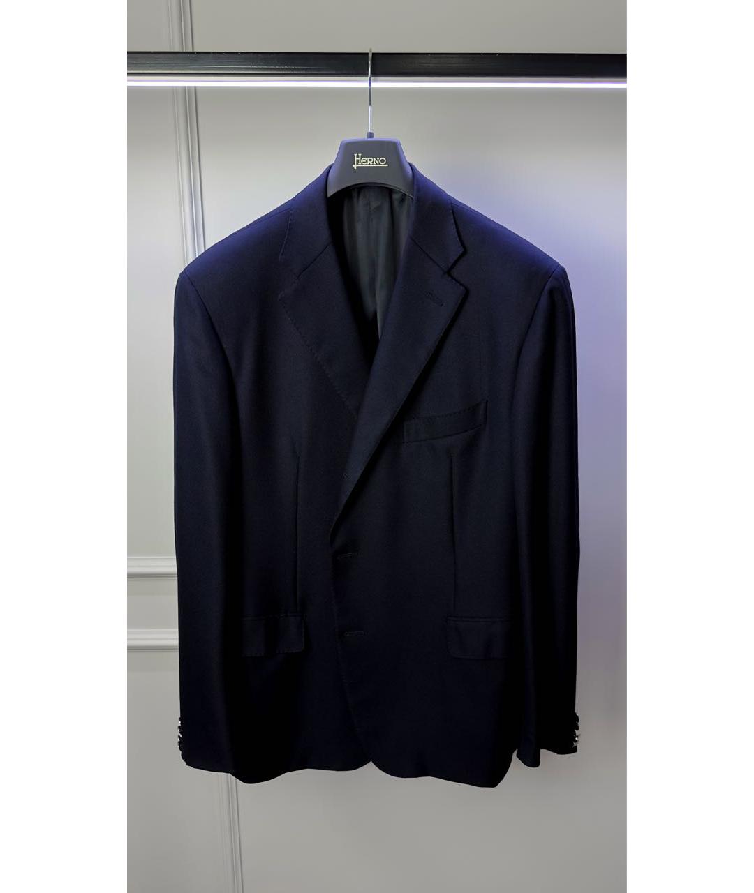 LORO PIANA Темно-синий шерстяной пиджак, фото 5