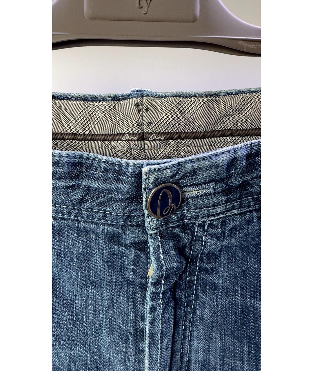 BRIONI Синие хлопковые прямые джинсы, фото 5