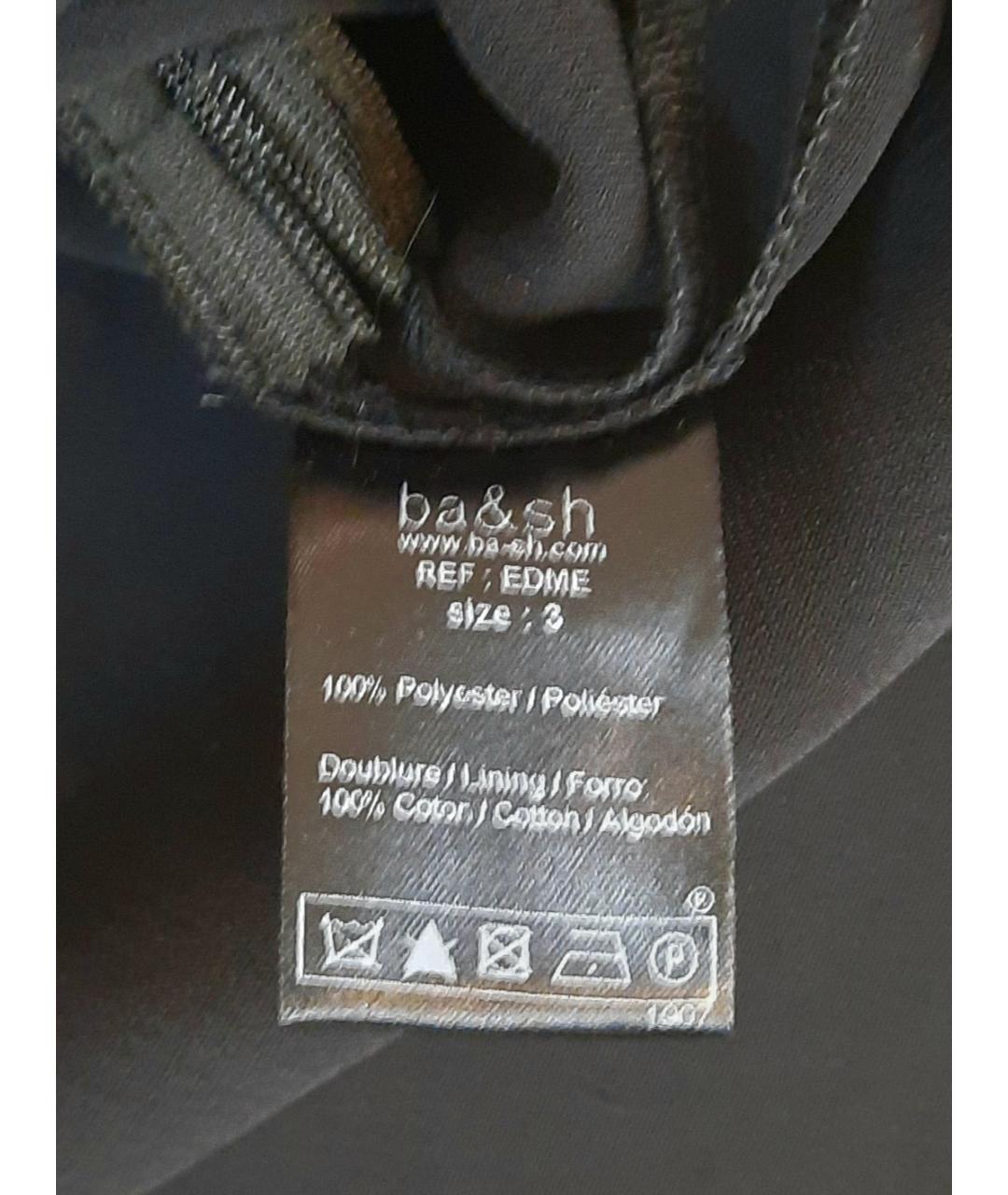 BA&SH Черное полиэстеровое коктейльное платье, фото 5
