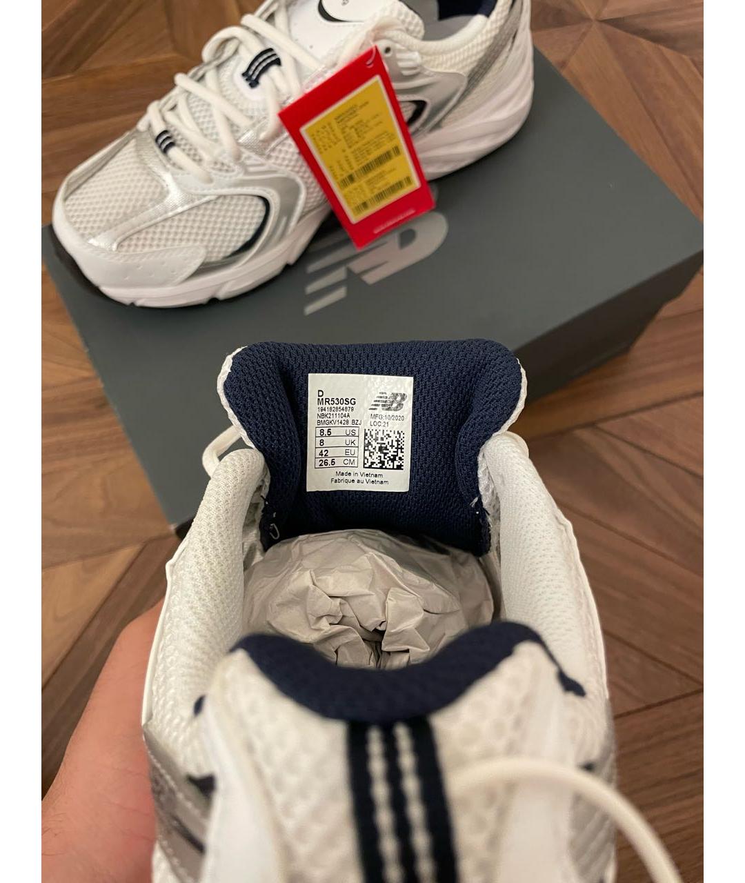NEW BALANCE Белые текстильные высокие кроссовки / кеды, фото 4