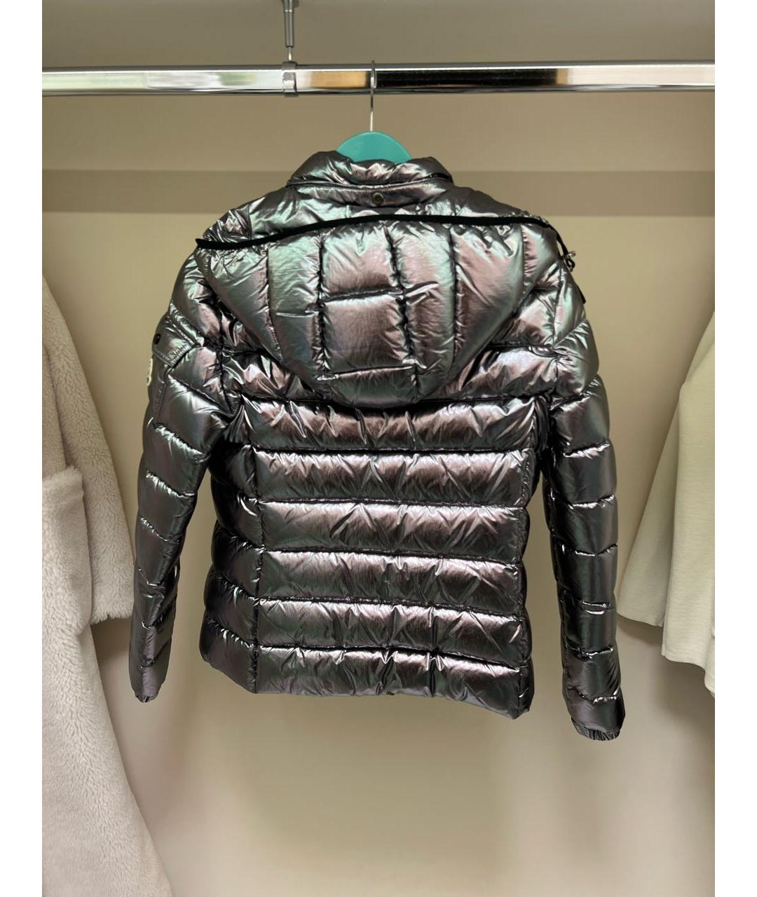 MONCLER Серебряная полиамидовая куртка, фото 2