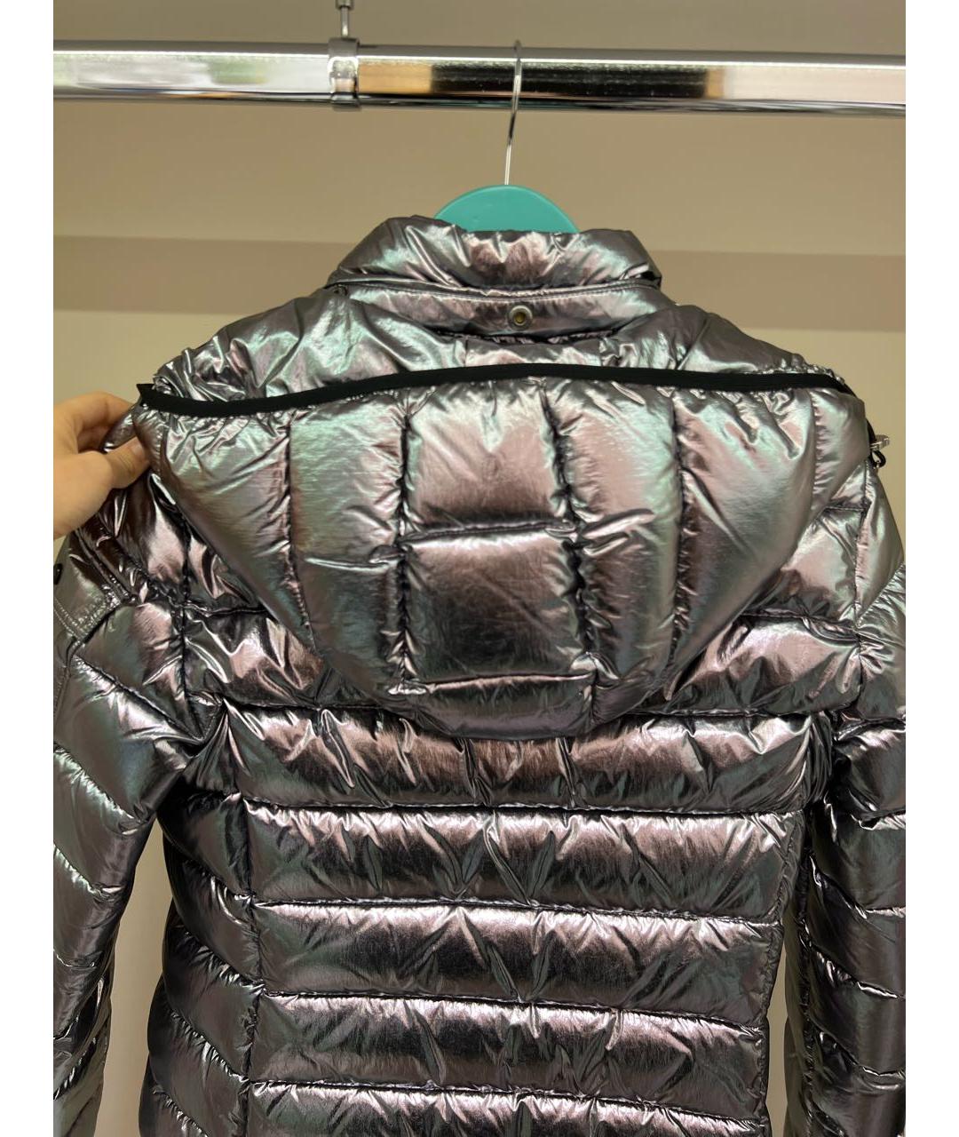 MONCLER Серебряная полиамидовая куртка, фото 3