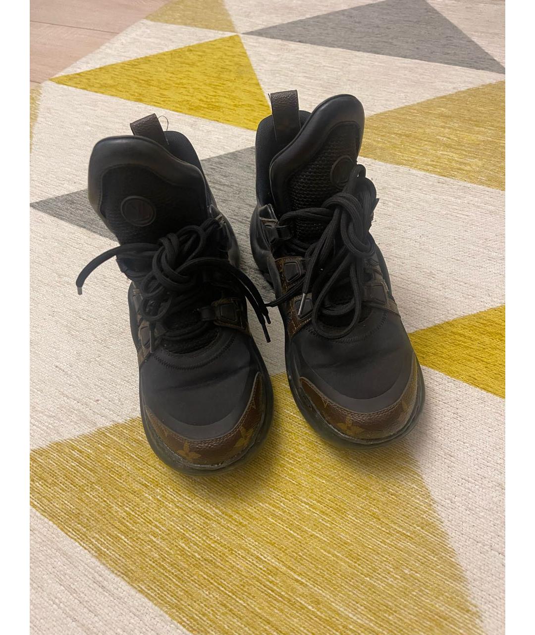LOUIS VUITTON PRE-OWNED Коричневые кроссовки из искусственной кожи, фото 2