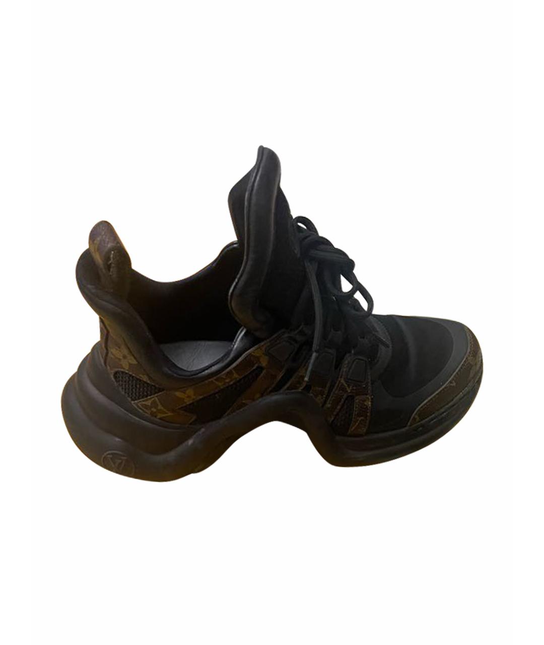 LOUIS VUITTON PRE-OWNED Коричневые кроссовки из искусственной кожи, фото 1