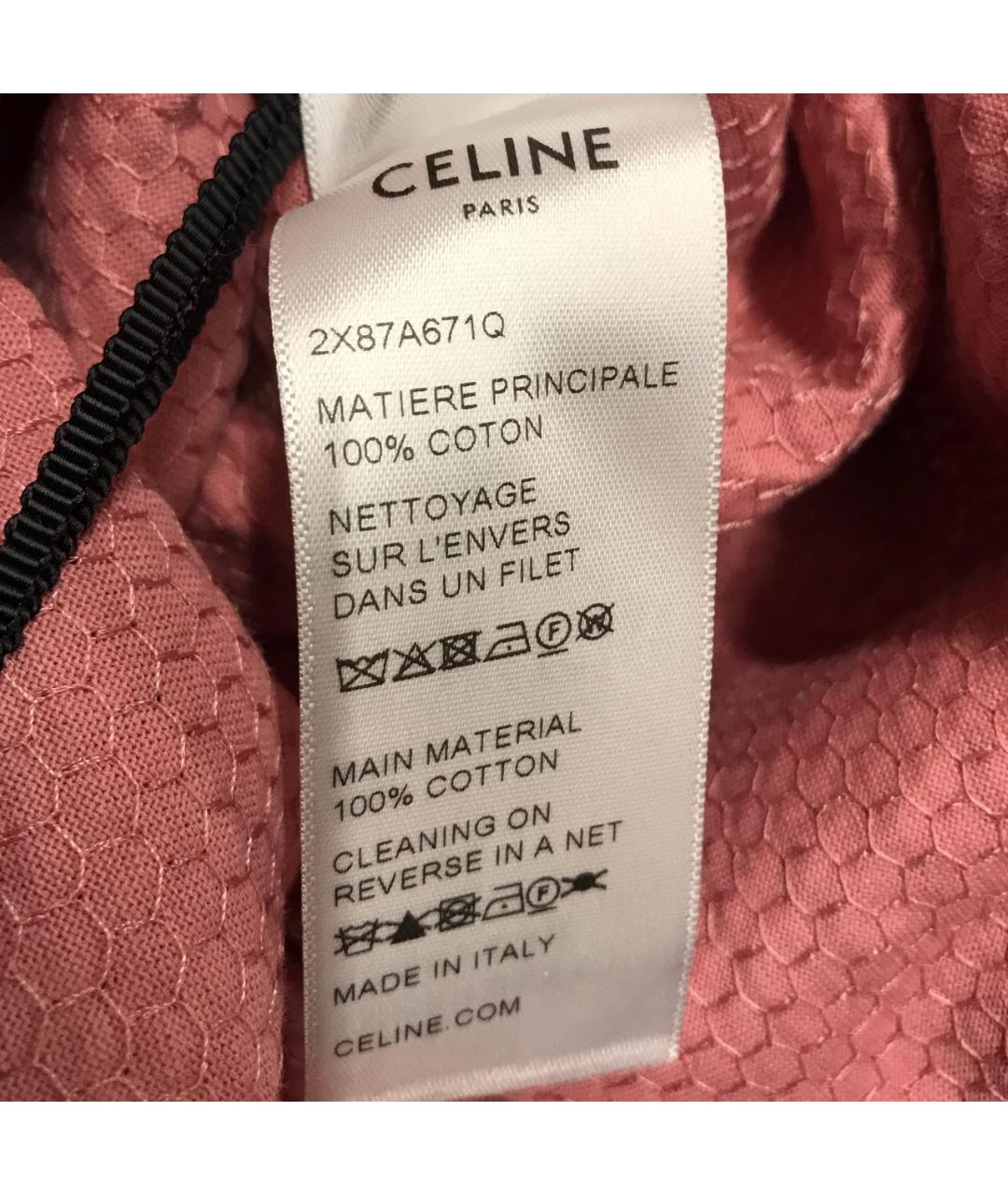 CELINE PRE-OWNED Розовая хлопковая футболка, фото 4