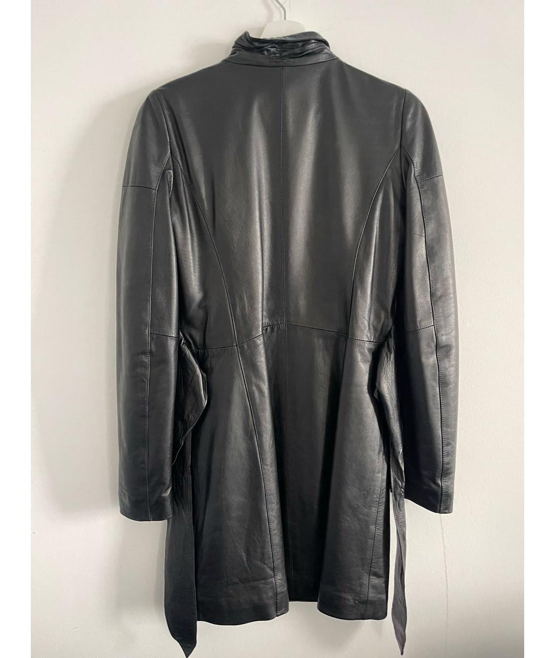 FABI Черное кожаное пальто, фото 2