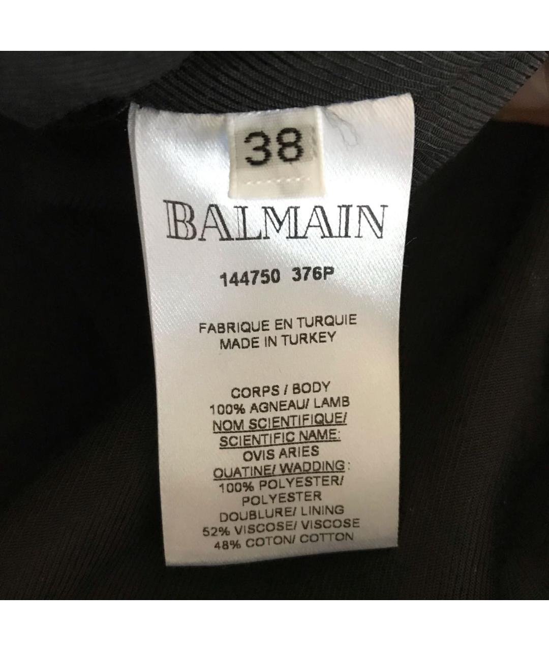BALMAIN Черная кожаная юбка мини, фото 7