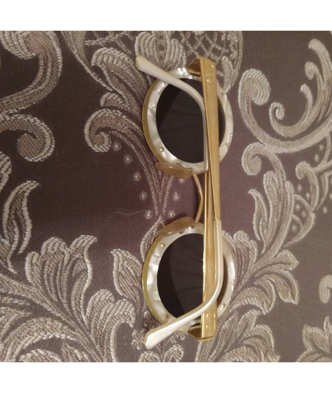 CHRISTIAN DIOR VINTAGE Золотые металлические солнцезащитные очки, фото 2
