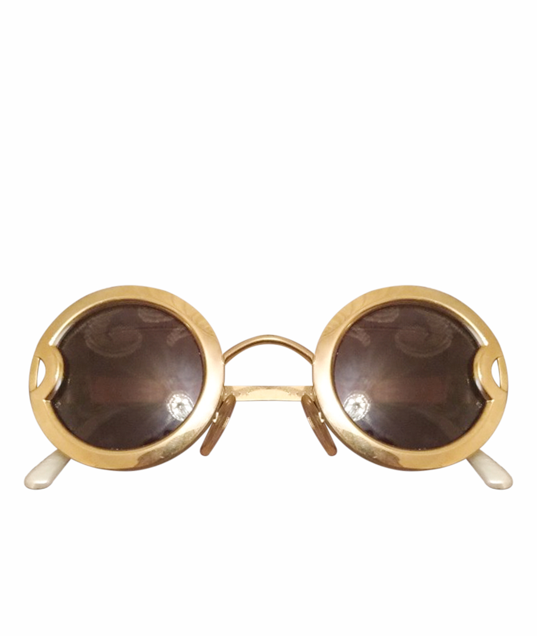CHRISTIAN DIOR VINTAGE Золотые металлические солнцезащитные очки, фото 1