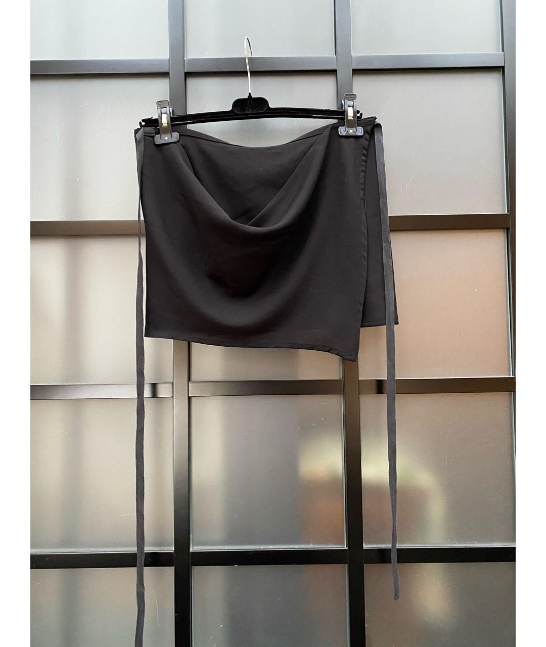 ANN DEMEULEMEESTER Черная шерстяная юбка мини, фото 6