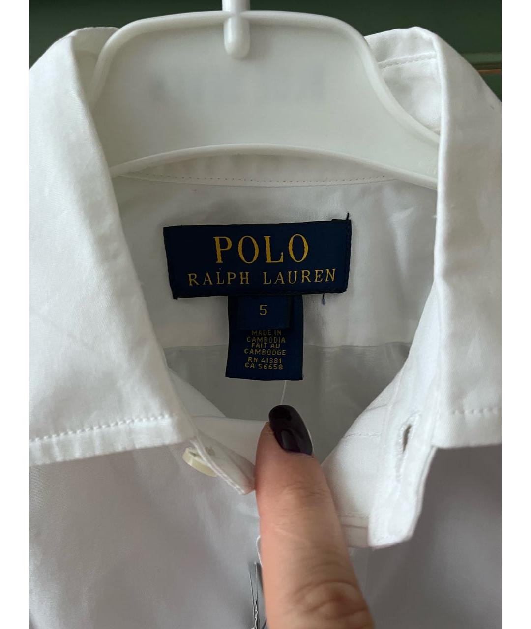 POLO RALPH LAUREN Белая хлопковая детская рубашка, фото 6