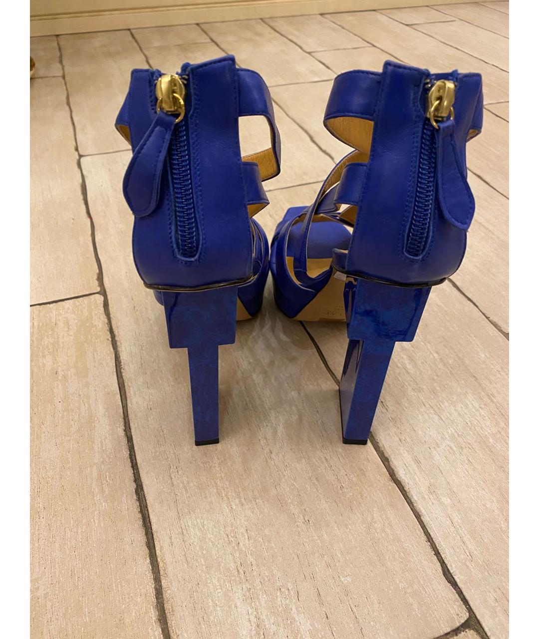 APERLAI Синие кожаные туфли, фото 8