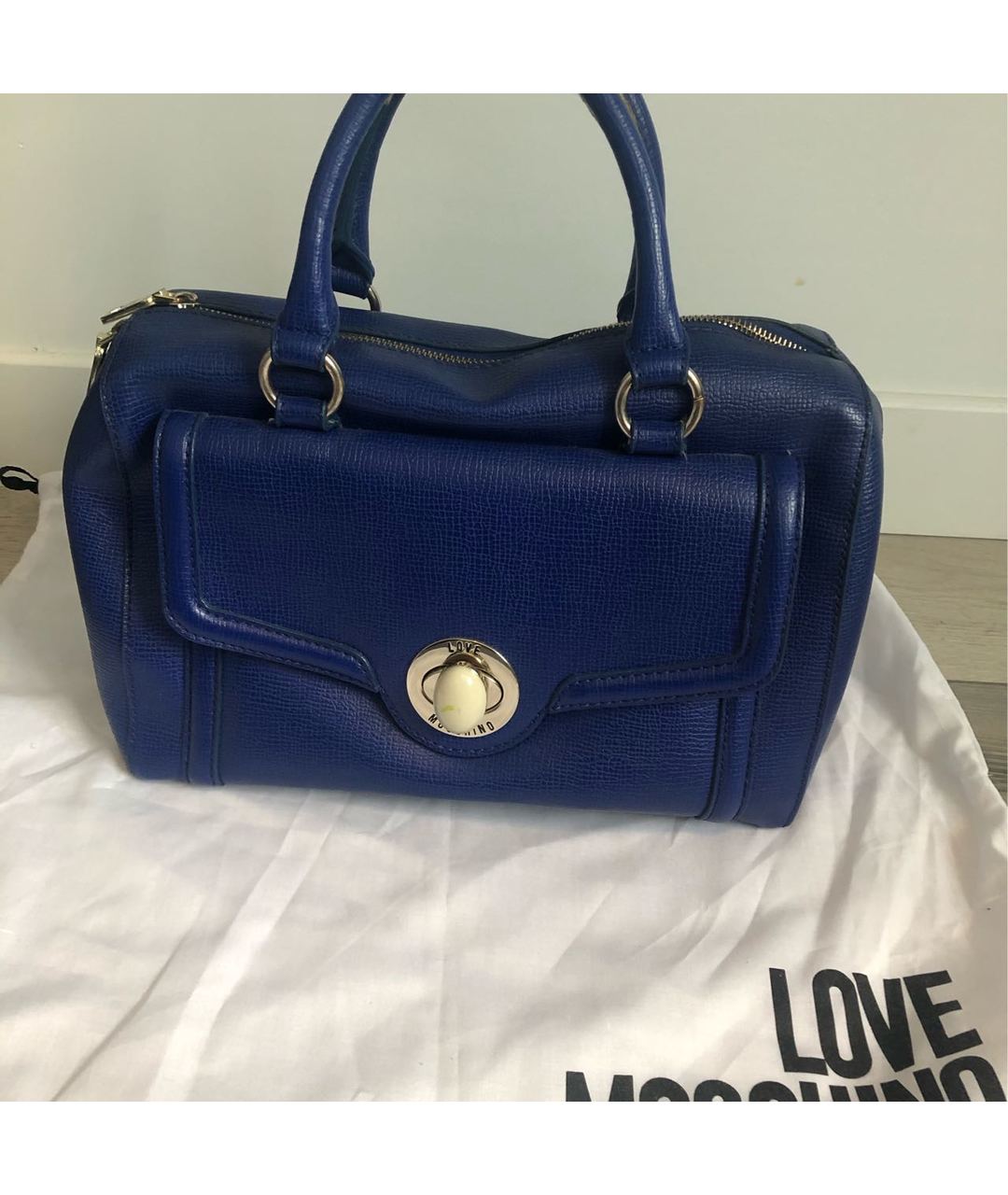 LOVE MOSCHINO Синяя сумка тоут из искусственной кожи, фото 9
