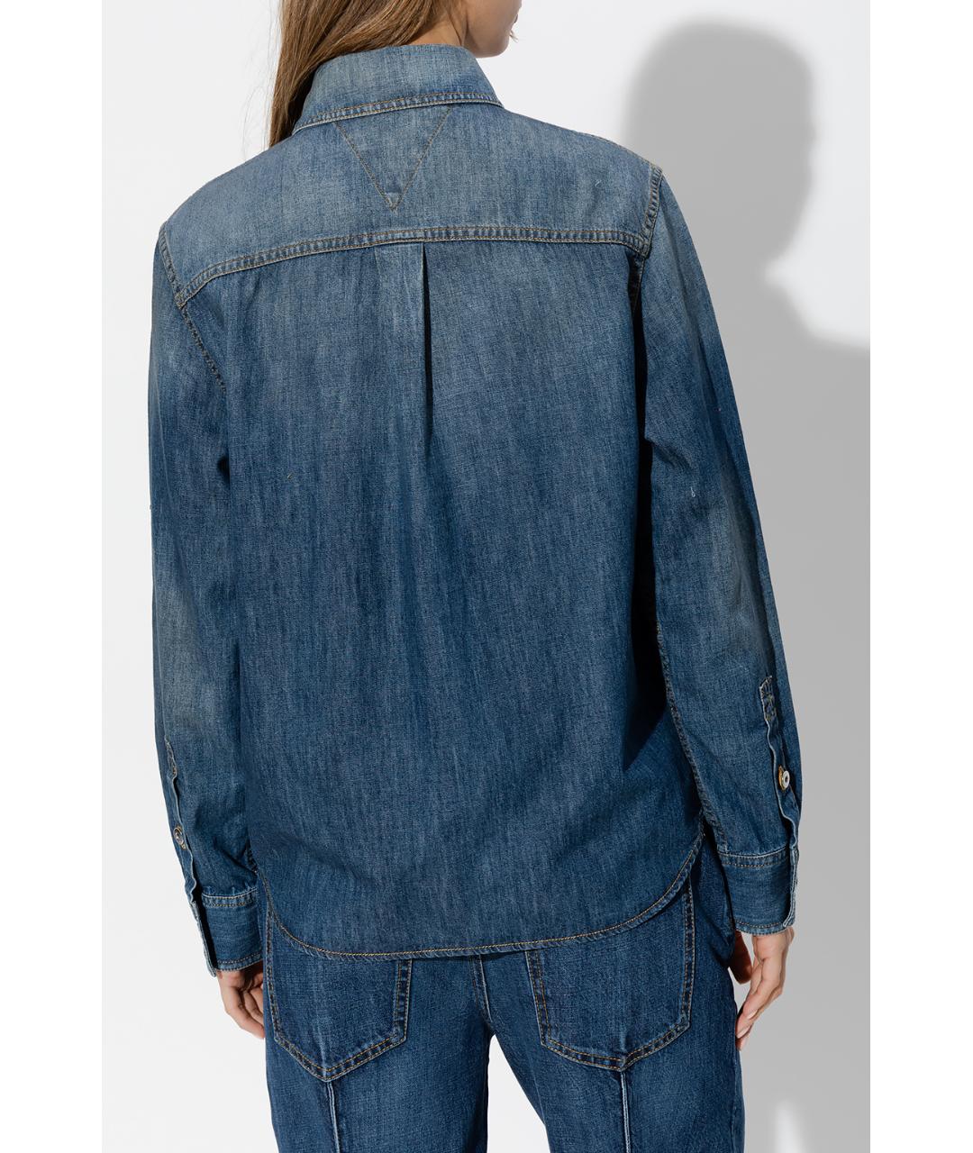 BOTTEGA VENETA Синяя хлопковая рубашка, фото 3