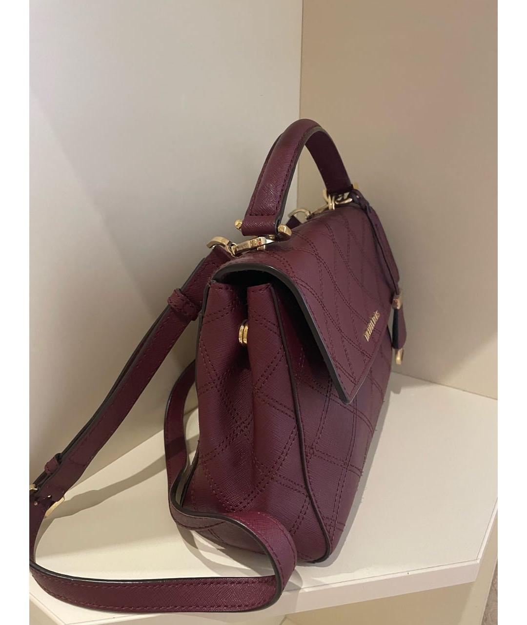 MICHAEL KORS Бордовая кожаная сумка с короткими ручками, фото 2