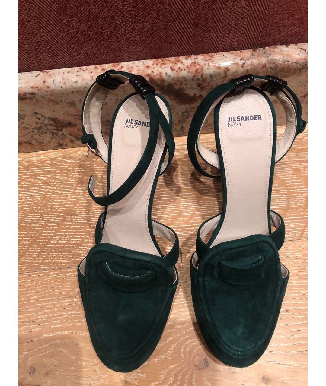 JIL SANDER NAVY Зеленые замшевые туфли, фото 2