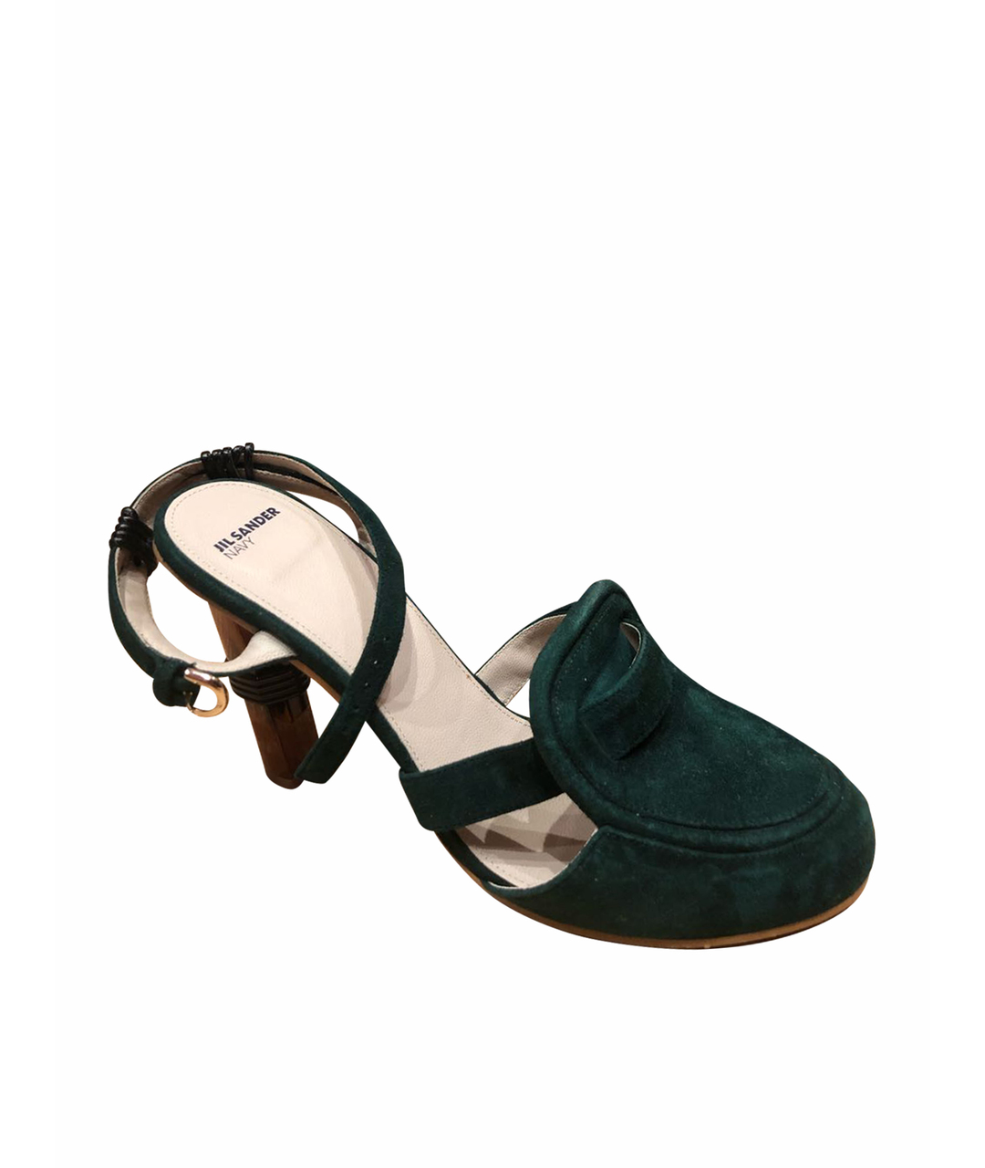 JIL SANDER NAVY Зеленые замшевые туфли, фото 1