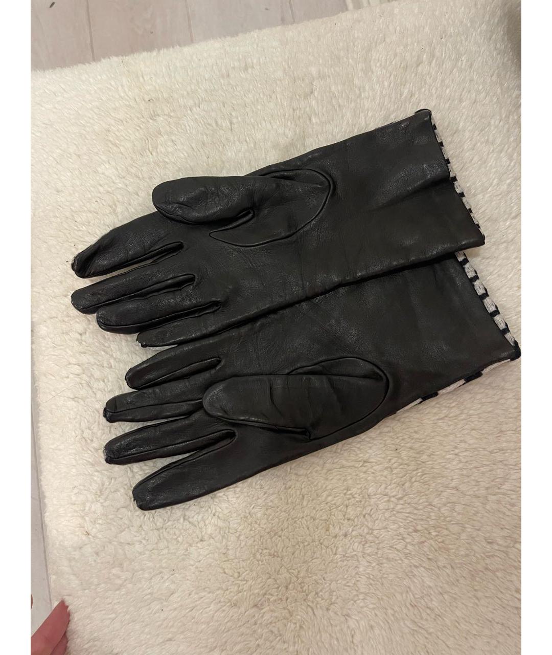 CHANEL PRE-OWNED Белые кожаные перчатки, фото 2