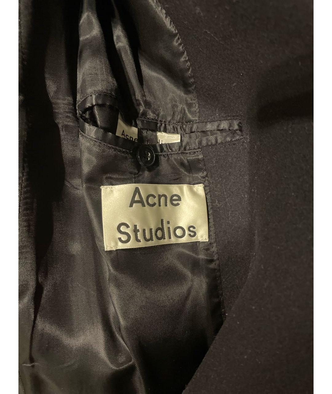 ACNE STUDIOS Черное шерстяное пальто, фото 4