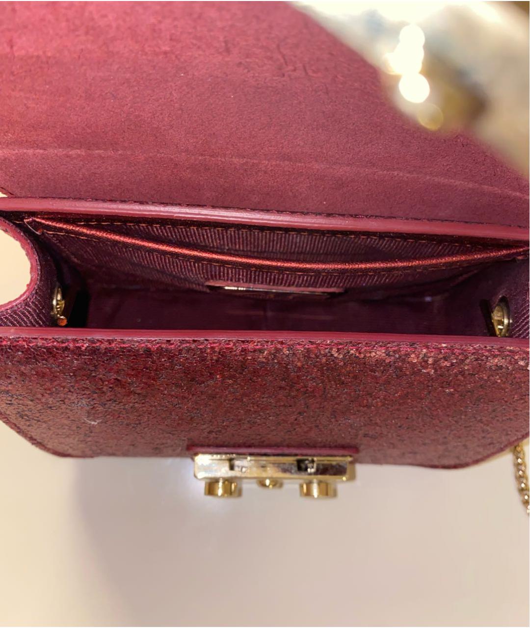 FURLA Бордовая сумка через плечо из искусственной кожи, фото 4