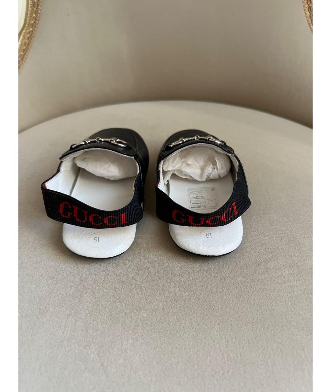 GUCCI KIDS Черные кожаные лоферы и мокасины, фото 4