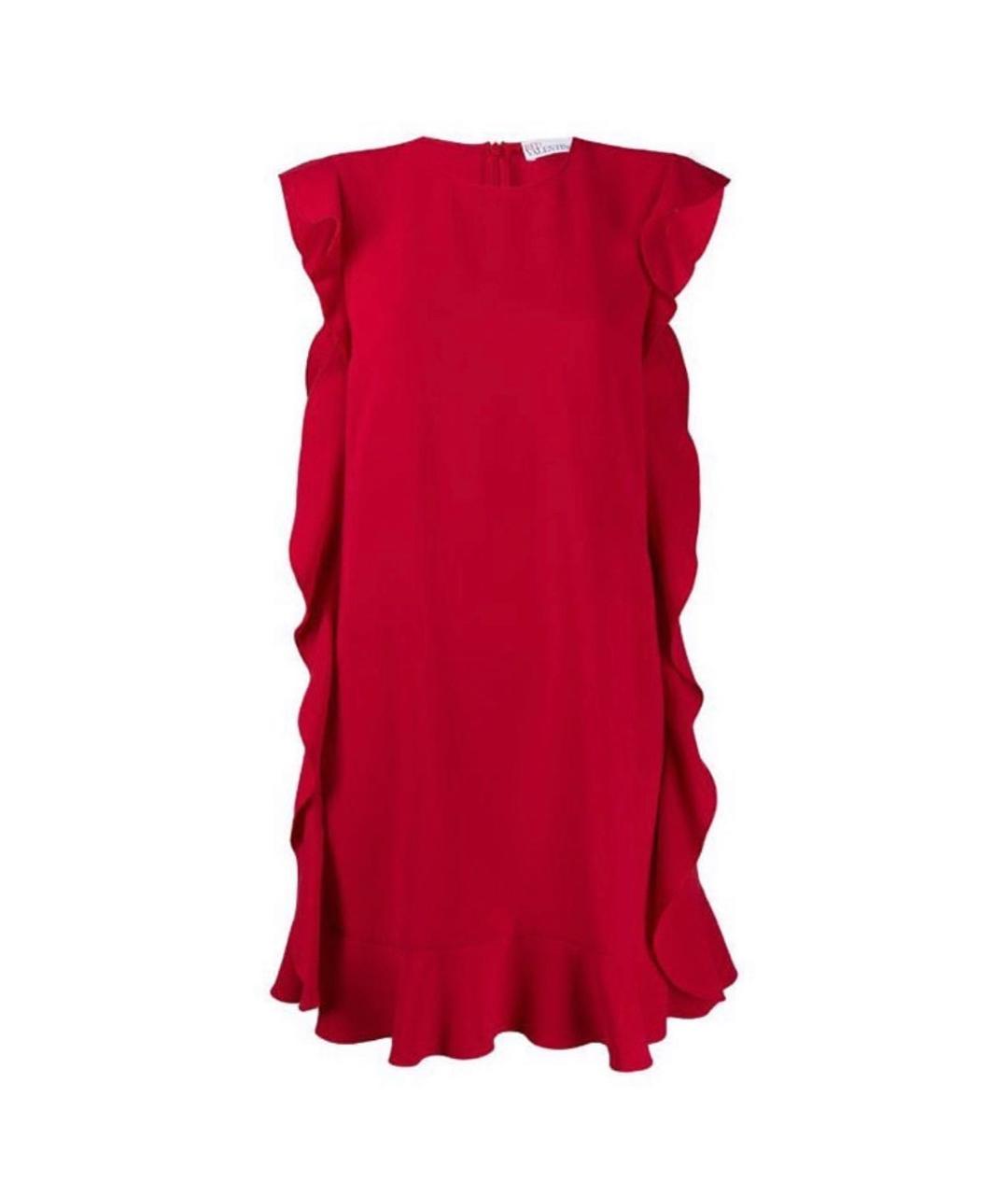 RED VALENTINO Красное вискозное коктейльное платье, фото 1