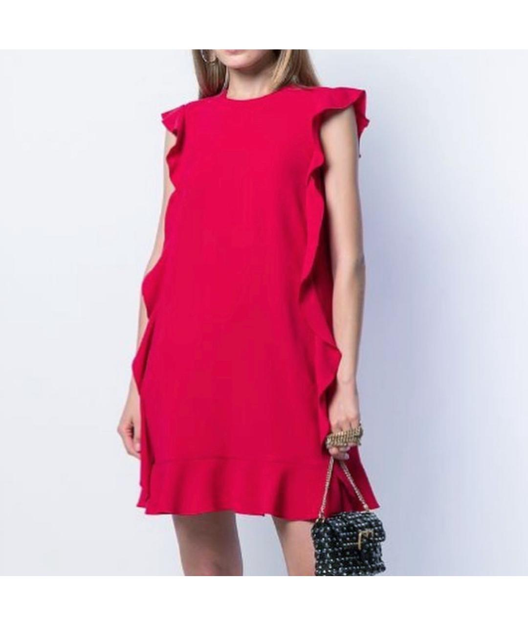 RED VALENTINO Красное вискозное коктейльное платье, фото 2