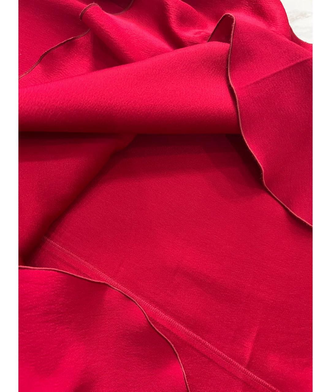 RED VALENTINO Красное вискозное коктейльное платье, фото 8