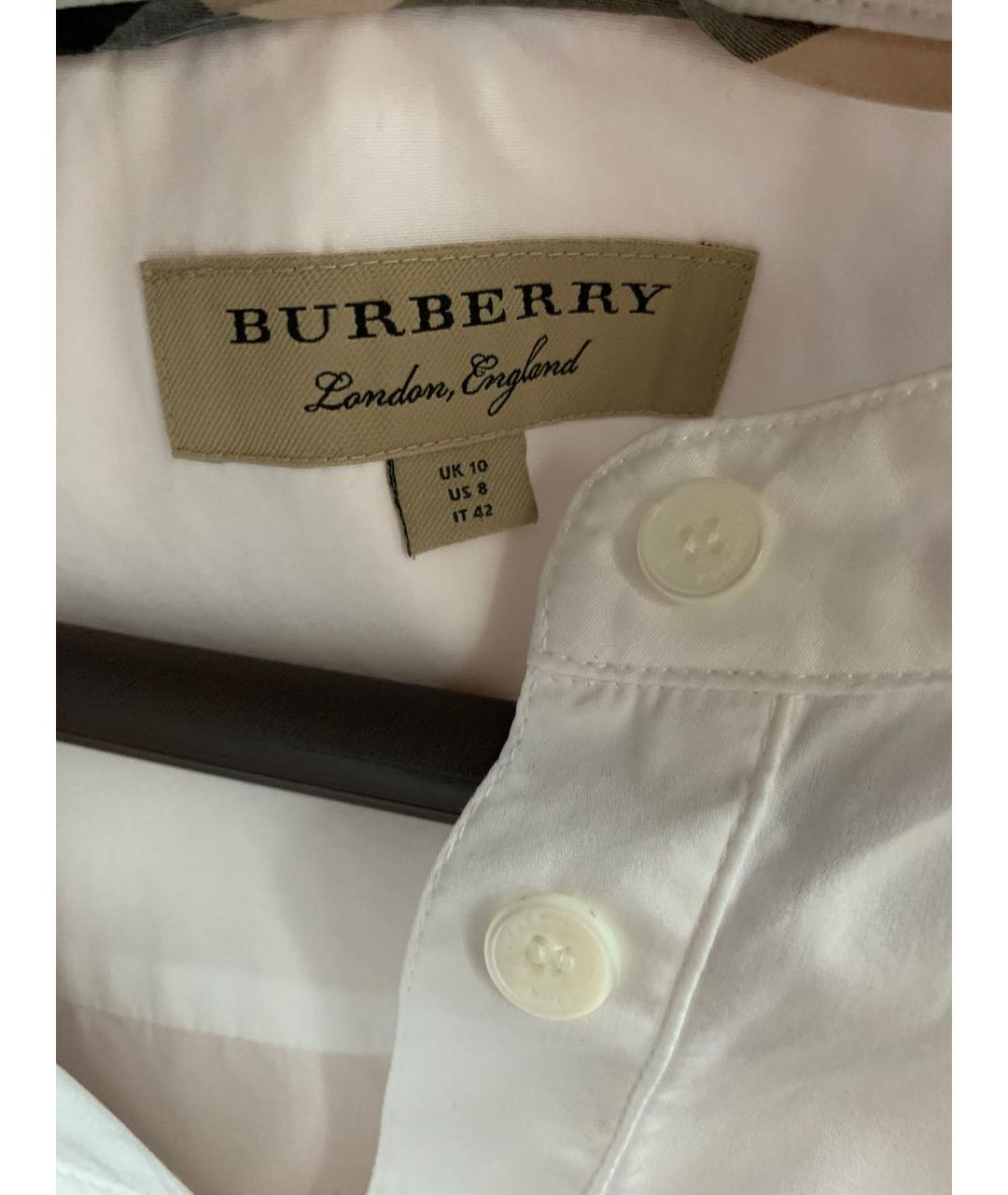 BURBERRY Белая хлопковая блузы, фото 4