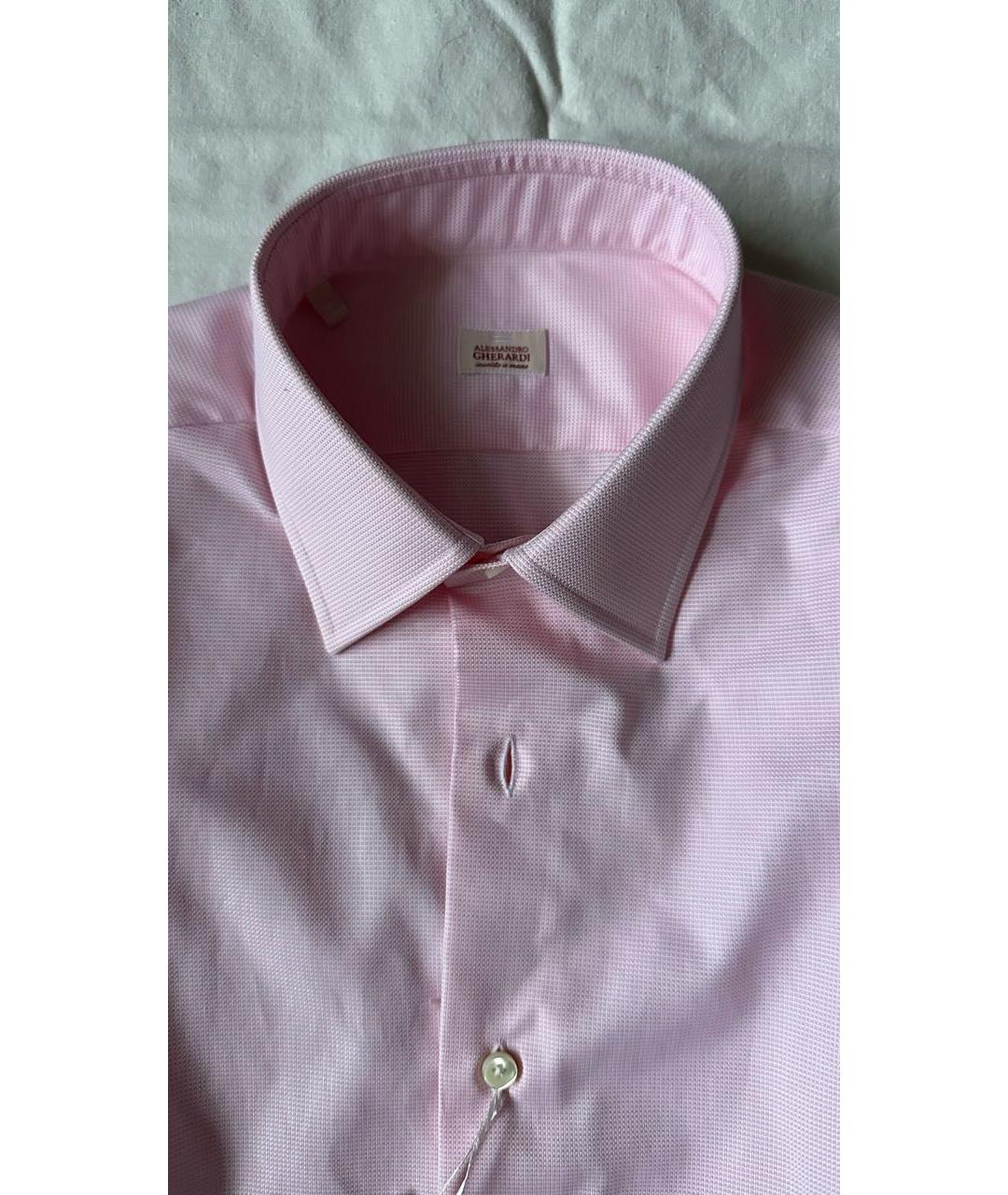 ALESSANDRO GHERARDI Розовая хлопковая классическая рубашка, фото 3