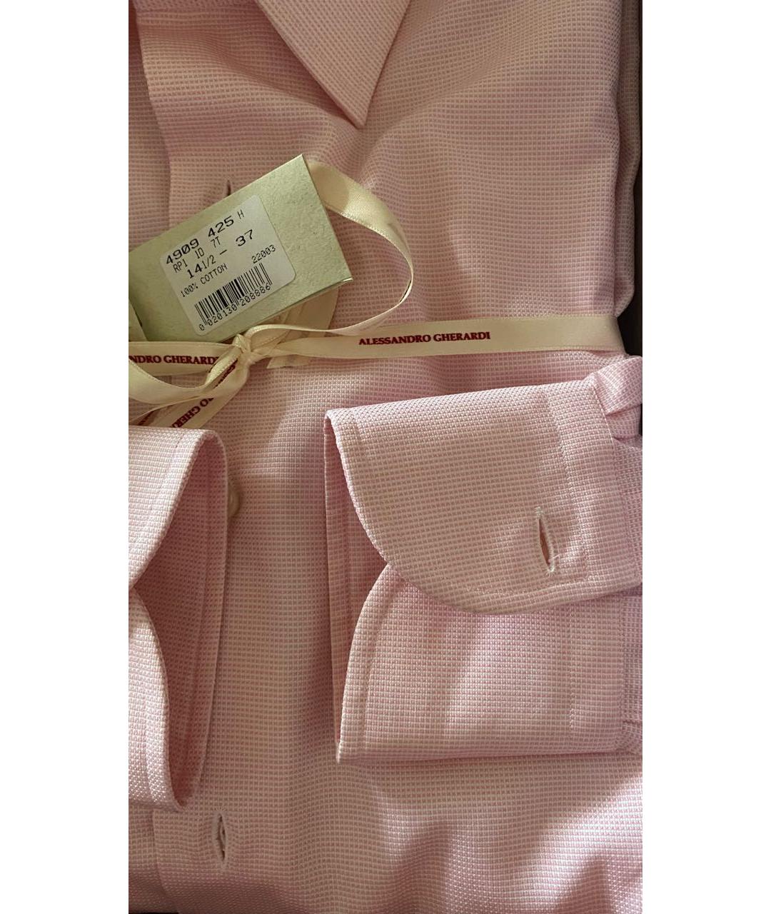 ALESSANDRO GHERARDI Розовая хлопковая классическая рубашка, фото 6