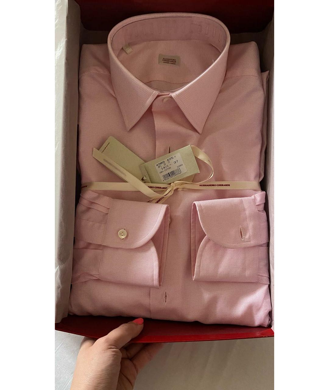 ALESSANDRO GHERARDI Розовая хлопковая классическая рубашка, фото 7