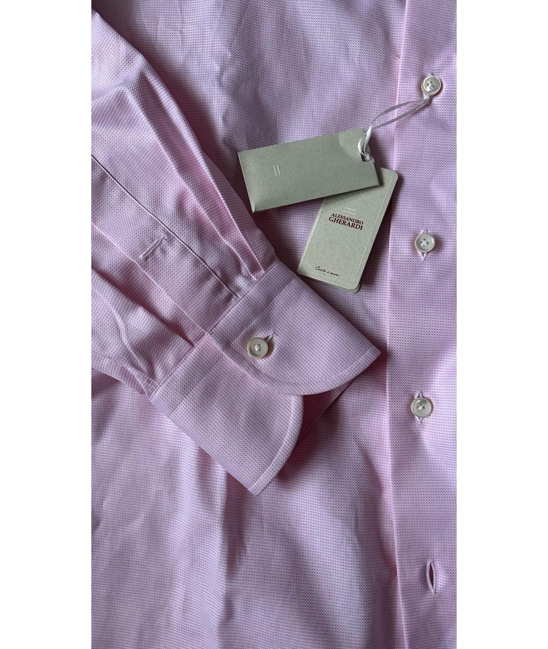 ALESSANDRO GHERARDI Розовая хлопковая классическая рубашка, фото 4